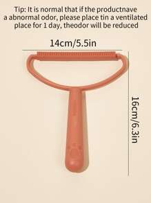 1pc Solid Color Pet Hair Cleaning Brush - Orange - View 5