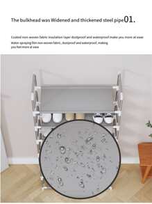 1入組客廳簡約風格9鋼管子鞋架 - 灰色 - 查看 3