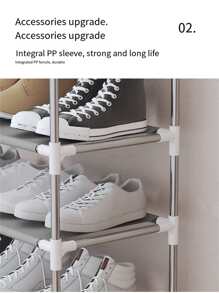 1入組客廳簡約風格9鋼管子鞋架 - 灰色 - 查看 4