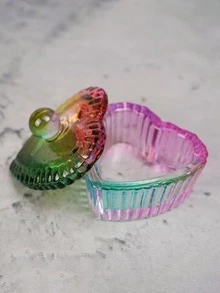 MAOMIA 1pc Colorful Heart-Shaped Crystal Color-Mixing Cup, Pen Washing Cup, Accessory Storage Cup And Nail Art Tools - Multicolor - View 4