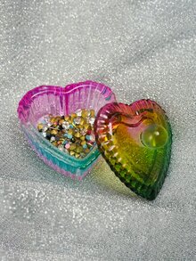 MAOMIA 1pc Colorful Heart-Shaped Crystal Color-Mixing Cup, Pen Washing Cup, Accessory Storage Cup And Nail Art Tools - Multicolor - View 5