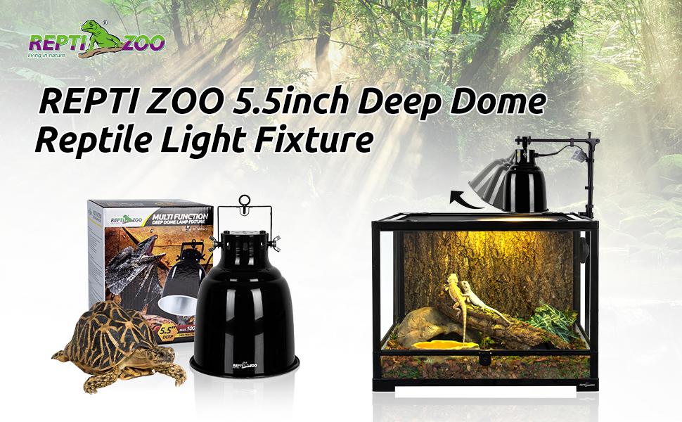 5.5 inch Reptile Light Fixture, 100W Deep Dome Reptile Heat Lamp