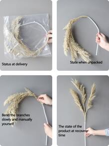 1 cây cỏ đuôi mèo giả bằng nhựa thân đơn, cây cỏ đuôi mèo màu kaki tối giản lãng mạn cho gia đình, đám cưới, tiệc tùng, hoạt động ngoài trời, hoa nhân tạo, 28,7 inch - Màu Khaki - Xem 4