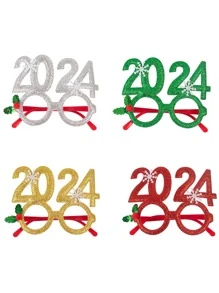 1 件圣诞节 2024 新年眼镜框圣诞装饰品拍照道具成人儿童圣诞节装饰礼物 2023 新年圣诞节