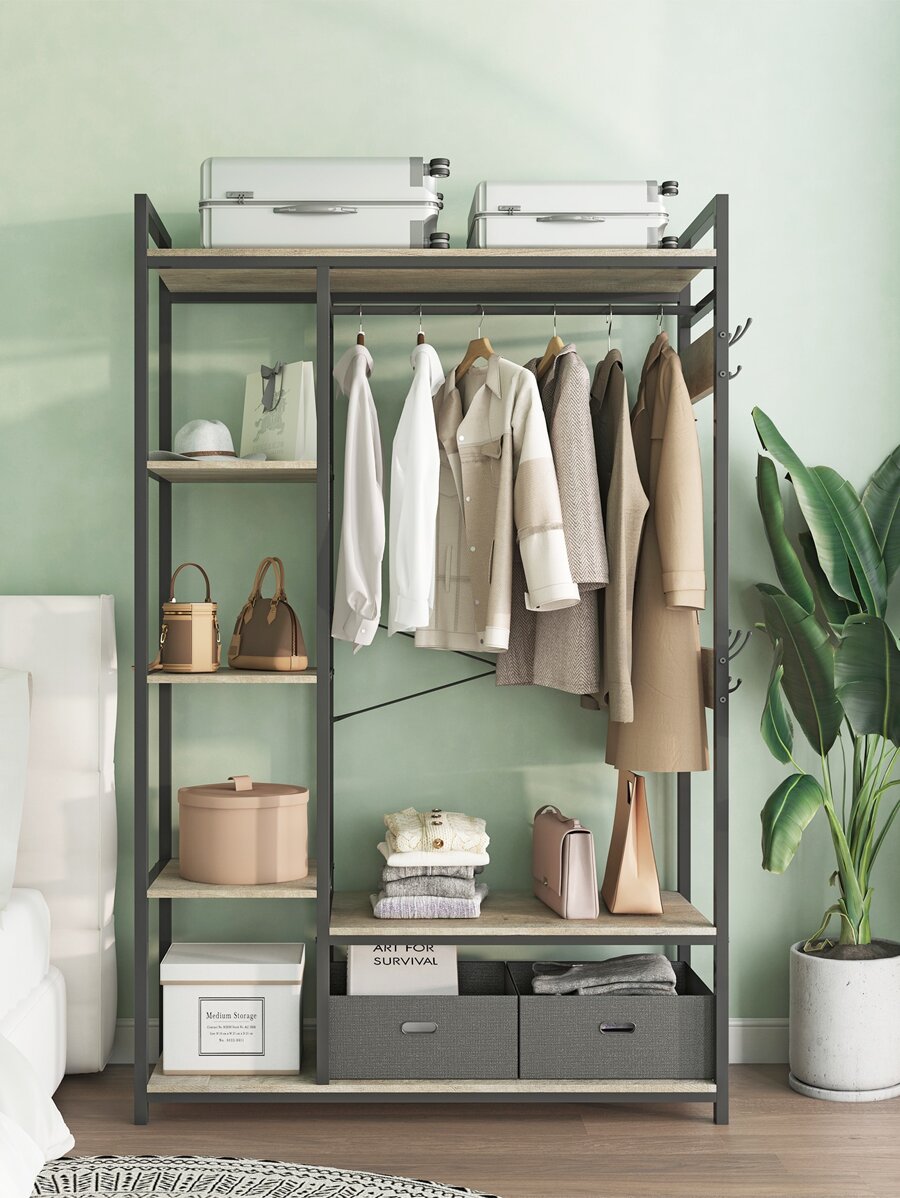 Clothes Rack Heavy Duty Clothes Rack, Free-Standing Clothes Rack with ...