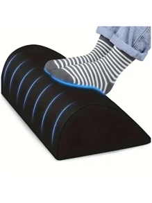 人類工程學擱腳板辦公和家庭,搖擺設計,帶可水洗套 - 黑色 - 查看 1