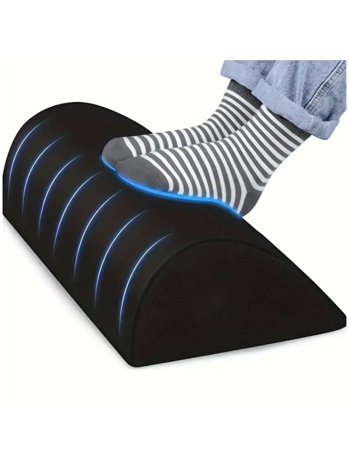 人類工程學擱腳板辦公和家庭,搖擺設計,帶可水洗套 - 黑色 - 查看 1