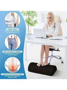 人類工程學擱腳板辦公和家庭,搖擺設計,帶可水洗套 - 黑色 - 查看 3