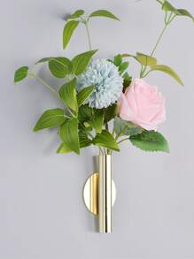 1/2/3pcs Creative Wall Vase Floral Holder Hanging Wall Decor Golden Flower Pot For Living Room Home Decor Room Decor Flower Vase Glass Vase