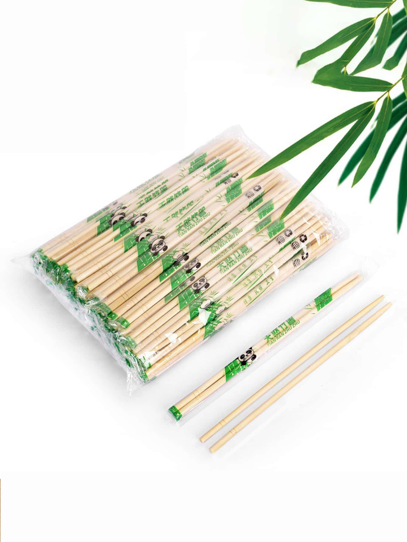 100 piezas Palillos desechable de bambú - Beis - Ver 1