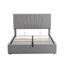 MERAX Full Size Upholstered Platform Bed With A Hydraulic Storage System - 灰色 - 查看 4