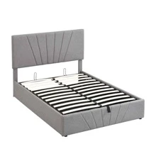 MERAX Full Size Upholstered Platform Bed With A Hydraulic Storage System - 灰色 - 查看 6