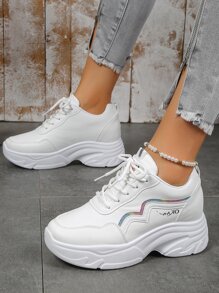 Của phụ nữ Nền tảng Giày nêm thể thao , Với , Giải trí Trắng Thể thao Giày Đối với phụ nữ - trắng - Xem 1
