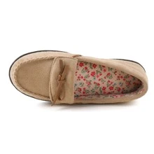 ULTRAIDEAS Moccasins Women House slippers with Memory Foam, Ladies Suede Loafer Indoor Outdoor, Bedroom Home Shoes Gift for Women/Mother - 薑色 - 查看 5