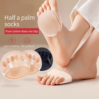 2 件装女士五趾前脚垫高跟鞋半鞋垫老茧鸡眼足痛护理吸收冲击袜趾垫插入物适合户外、运动、旅行、家庭、办公室、学校