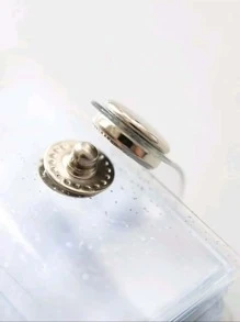 1pc Unisex Snap Button Fashionable Photo Album, For Photo Storage - White - View 5