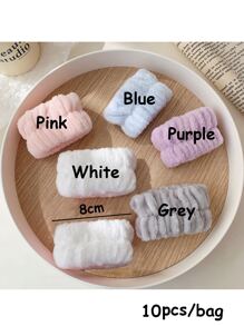 10入組手腕SPA洗臉毛巾，微纖維洗臉手腕帶，吸汗運動手腕帶，女士防止液體溢出的休閒款 - 彩色 - 查看 5