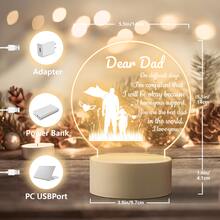 爸爸禮物女兒,紋理小夜燈禮物適用於爸爸,至爸爸生日禮物女兒,獨特爸爸禮品適用於生日聖誕 - 白色 - 查看 4