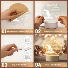 爸爸禮物女兒,紋理小夜燈禮物適用於爸爸,至爸爸生日禮物女兒,獨特爸爸禮品適用於生日聖誕 - 白色 - 查看 5