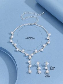 Set De Joyería Decorado Con Perlas Falsas