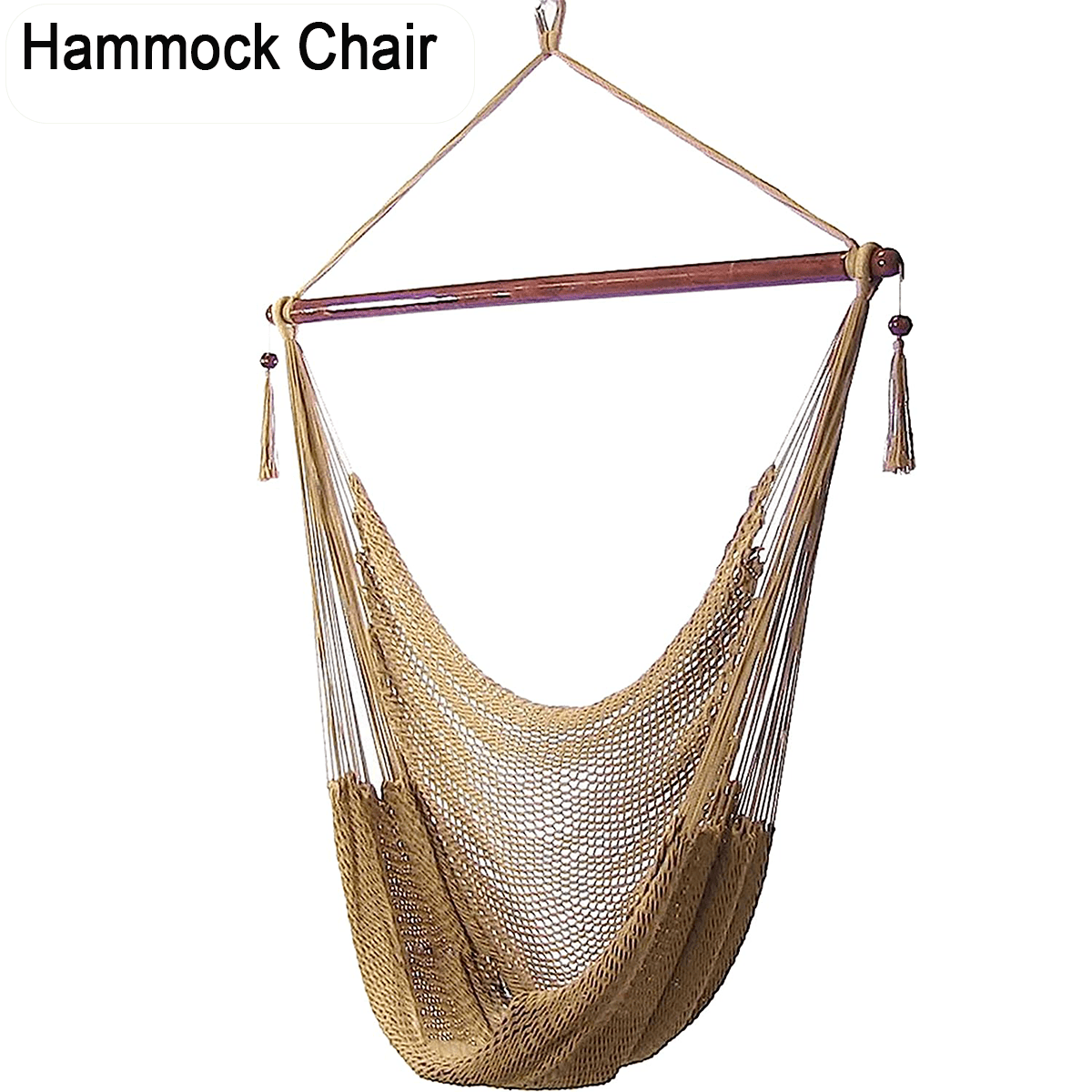 Hanging Chair,Hanging Rope Hammock Chair Swing,CaribbeanStyle Extra