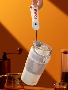 FQUAN 1pc Stainless Steel Portable Insulated Bottle - White - View 2