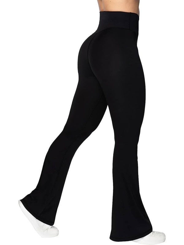 Flare Yoga Pants, Crossover Yoga Pants with Tummy Control, HighWaisted