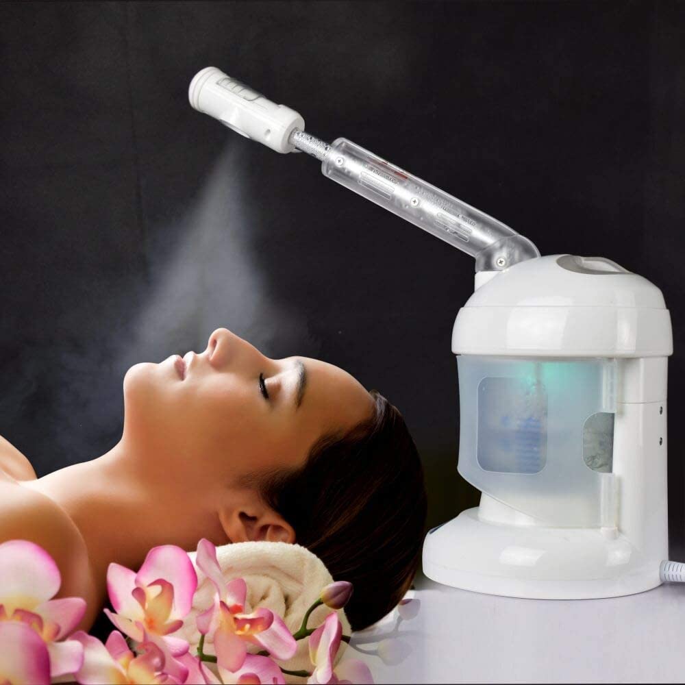 Facial Steamer - Ozone Steamer With Extendable Arm - Professional Nano Ionic Facial Steamer For Deep Cleaning - Portable For Personal Care Use At Home Or Salon Gift For Her/ Girlfriend/ Mother/ Lover - 白色 - 查看 1