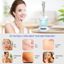 Facial Steamer - Ozone Steamer With Extendable Arm - Professional Nano Ionic Facial Steamer For Deep Cleaning - Portable For Personal Care Use At Home Or Salon Gift For Her/ Girlfriend/ Mother/ Lover - 白色 - 查看 2