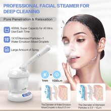 Facial Steamer - Ozone Steamer With Extendable Arm - Professional Nano Ionic Facial Steamer For Deep Cleaning - Portable For Personal Care Use At Home Or Salon Gift For Her/ Girlfriend/ Mother/ Lover - 白色 - 查看 3
