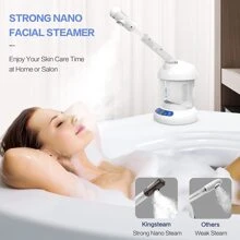 Facial Steamer - Ozone Steamer With Extendable Arm - Professional Nano Ionic Facial Steamer For Deep Cleaning - Portable For Personal Care Use At Home Or Salon Gift For Her/ Girlfriend/ Mother/ Lover - 白色 - 查看 6