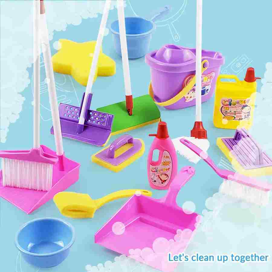 Kids Mini Broom Dustpan Set Toddlers Pretending Play Toy Children Play Cleaning Tools Toys Gift I.1225092114