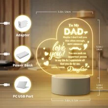 1入組爸爸禮物女兒,爸爸生日禮物,至爸爸禮物小夜燈,最好禮物適用於爸爸生日情人節聖誕禮物適用於爸爸女兒