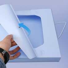 1pc A4 Size Pp Plastic Document Box For Office Use, High Capacity, Suitable For Organizing And Storage Of Documents - Khaki - View 9