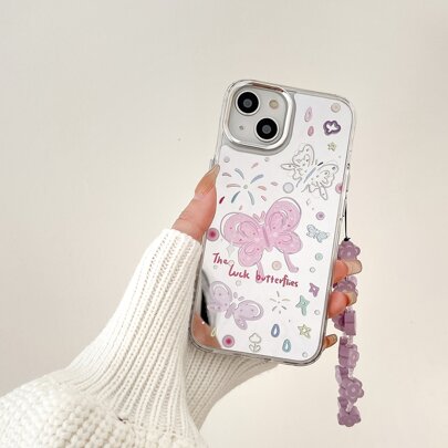 كفر موبايل جرافيك الفراشة مع حبل عنق