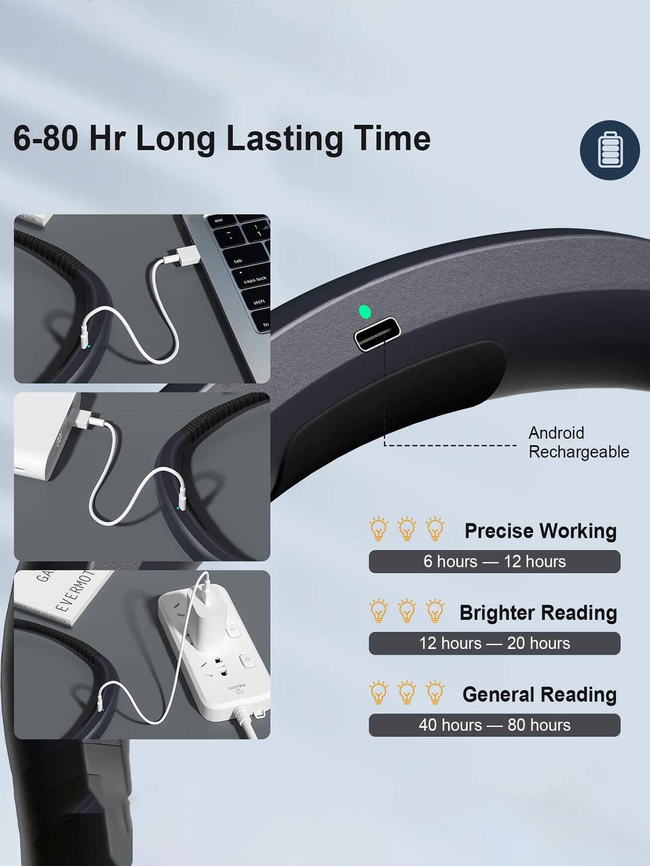 1 pieza LED cuello Lámpara colgante Luz para leer , protección para los