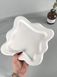1 pièce Rectangulaire Vague Plateau Moule En Silicone Pour DIY Sous-bock , Décoration , Stockage , Plâtre , En Résine - Blanc - Voir 6