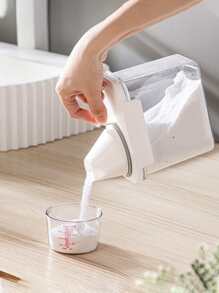 1pc Detergent Powder Storage Box For Laundry Supplies, Washing Liquid Container, Household Plastic Bucket - White - View 6