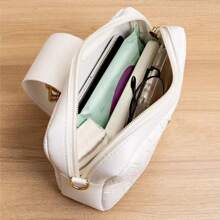 Girls Cartoon Embossed Square Bag Crown & Tassel Decor - White - View 7