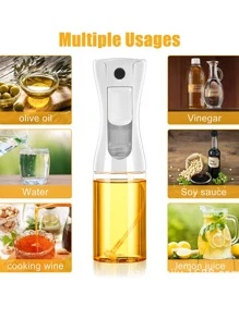 廚房高壓噴油瓶適用於戶外燒烤,空氣炸鍋,平底鍋,牛排,烹飪油玻璃水瓶 - 黑色 - 查看 2