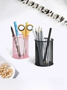 桌子收納垃圾桶,多功能筆筒辦公桌子化妝刷收納盒 - 黑色 - 查看 8