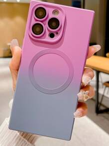 High-Quality Liquid Spray Oil Gradient Magnetic Anti-Fall Four-Corner With High-Quality Glass Lens Film New Phone Case Protective Cover For IPhone 16 Series, IPhone 17, IPhone 17 Pro, IPhone 17 Pro Max - Dusty Purple - View 5