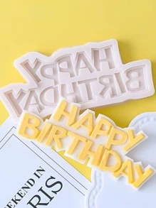 生日快樂大寫英文字母矽膠模具，用於軟糖、巧克力、烘焙、香薰、樹脂、粘土和蠟燭製作