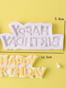 生日快樂大寫英文字母矽膠模具，用於軟糖、巧克力、烘焙、香薰、樹脂、粘土和蠟燭製作
