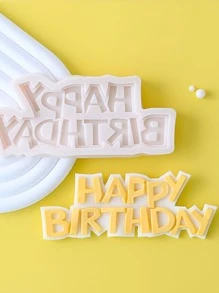 生日快樂大寫英文字母矽膠模具，用於軟糖、巧克力、烘焙、香薰、樹脂、粘土和蠟燭製作