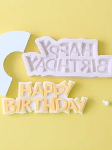 生日快樂大寫英文字母矽膠模具，用於軟糖、巧克力、烘焙、香薰、樹脂、粘土和蠟燭製作