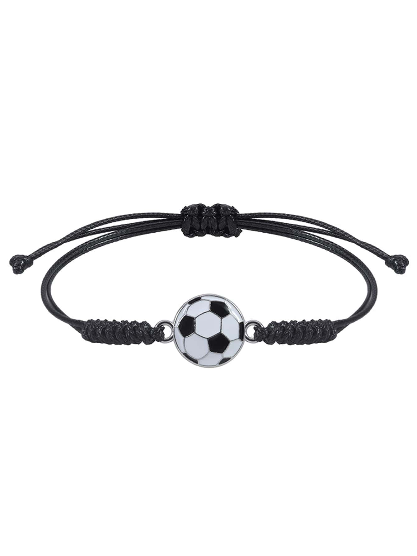 1 Vòng tay hợp kim bóng đá dệt tay - màu đen - Xem 1