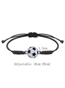 1 Vòng tay hợp kim bóng đá dệt tay - màu đen - Xem 2