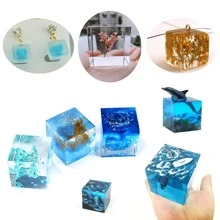 Cube Resin Silicone Mold Four Size Cubic Silicon Casting Mold For DIY Art Resin Candle Soap Making