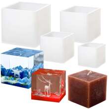 Cube Resin Silicone Mold Four Size Cubic Silicon Casting Mold For DIY Art Resin Candle Soap Making